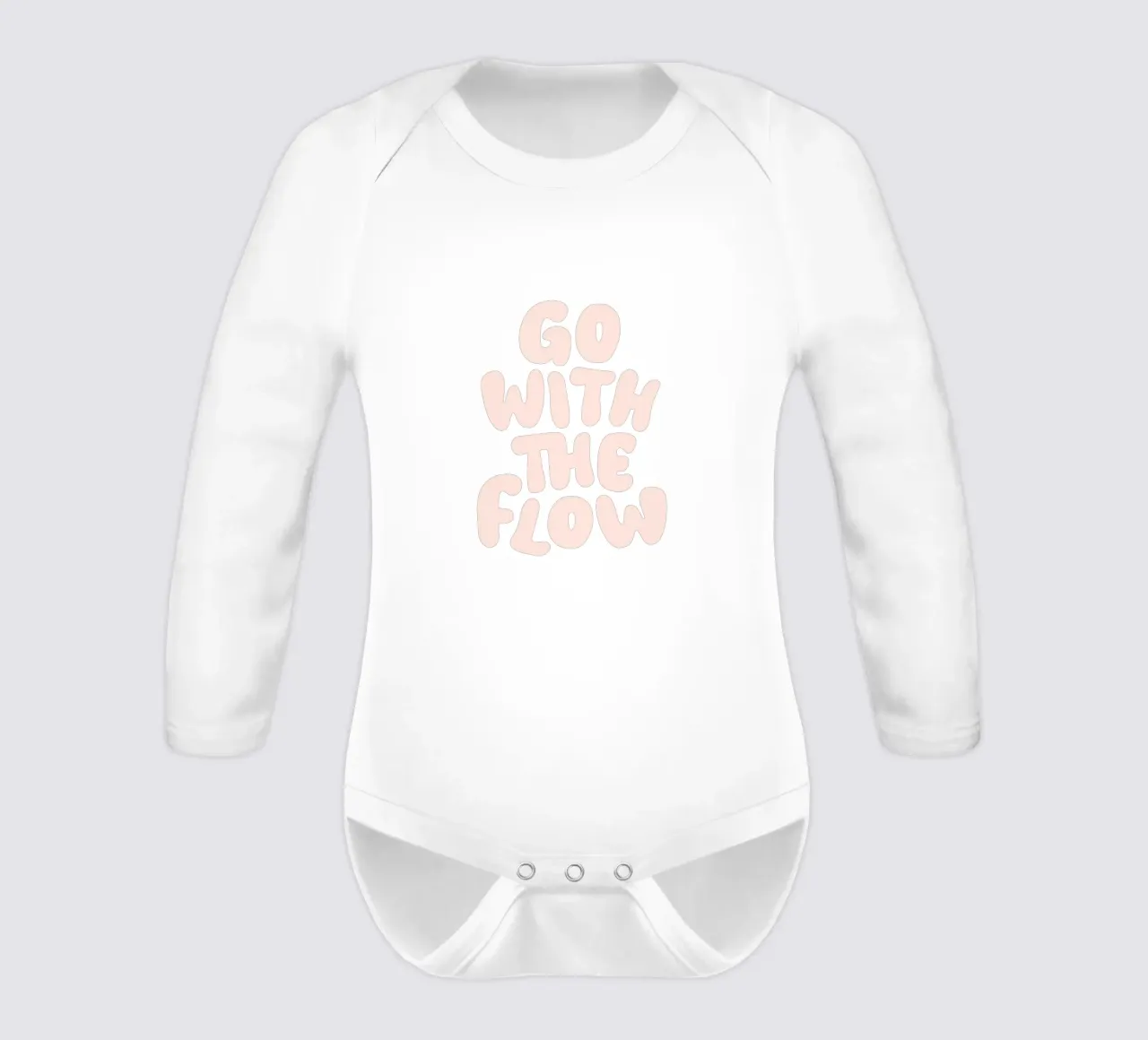 Go With The Flow Design tipografico rilassante body neonato maniche lunghe da THE MOTIVATED TYPE