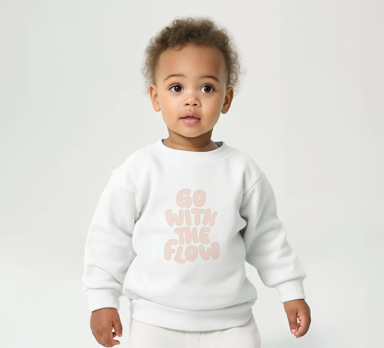 Mit dem Fluss gehen Beruhigendes Typografie-Design Baby Sweatshirt von THE MOTIVATED TYPE