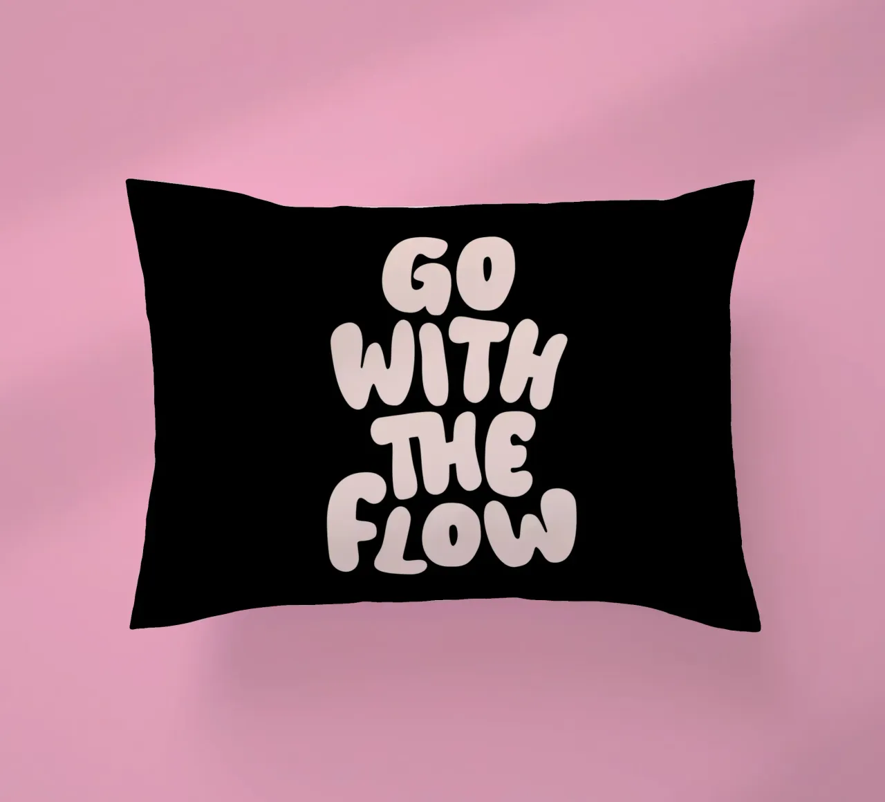 Go With The Flow Soothing Typografie Design decorative cushion by THE MOTIVATED TYPE