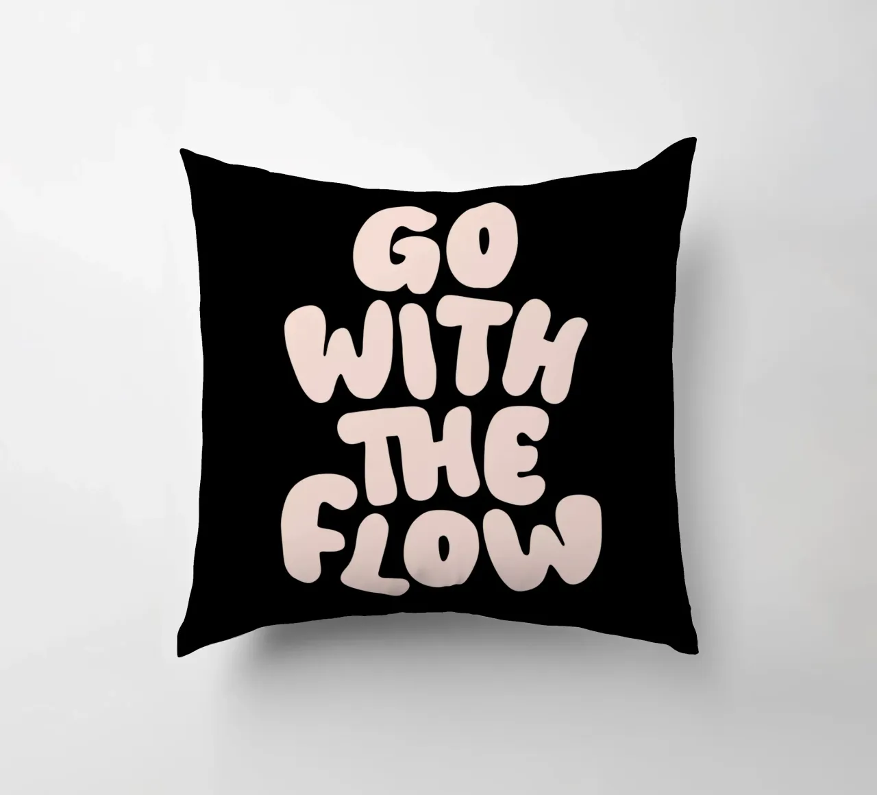 Go With The Flow Soothing Typografie Design decorative cushion by THE MOTIVATED TYPE