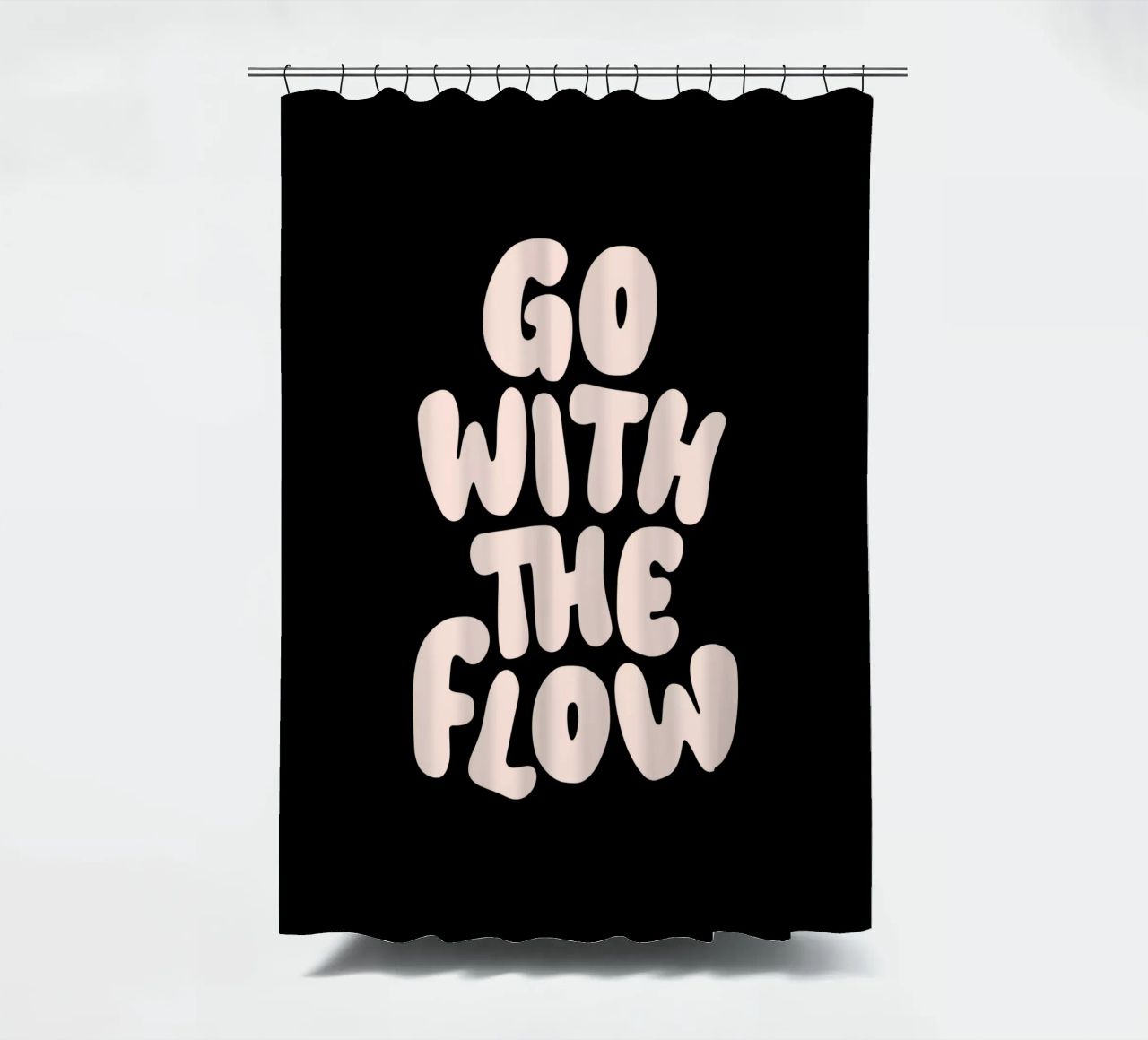 Go With The Flow Design tipografico rilassante tenda da doccia da THE MOTIVATED TYPE