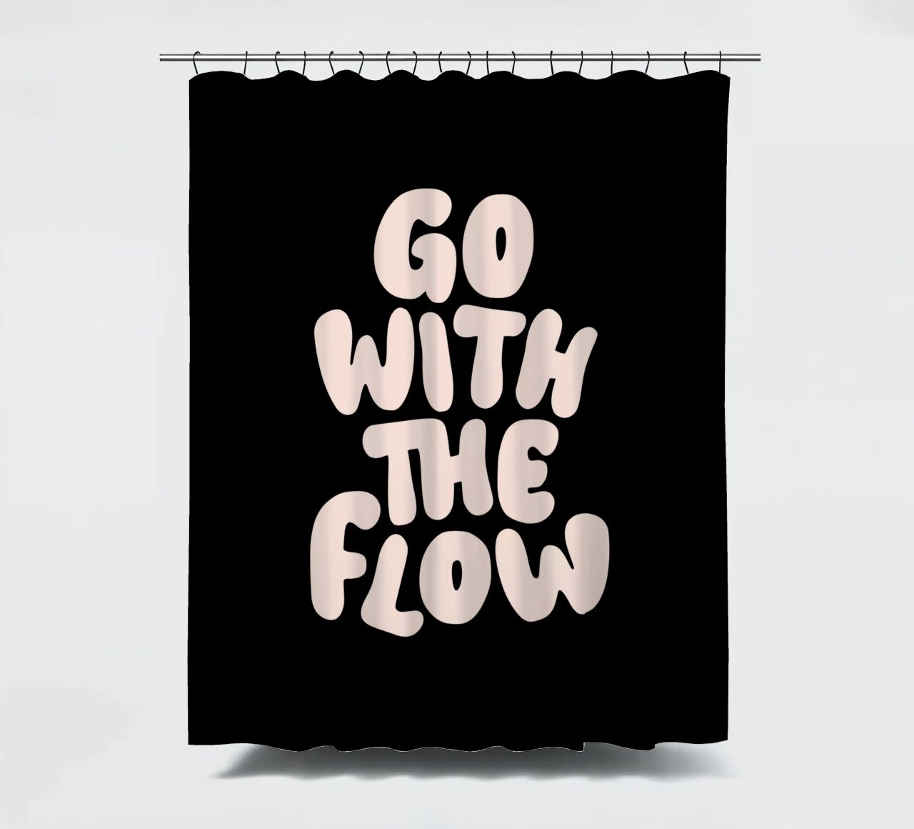 Go With The Flow Design tipografico rilassante tenda da doccia da THE MOTIVATED TYPE