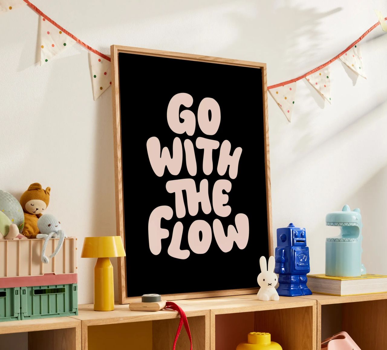 Go With The Flow Design tipografico rilassante plexiglass da THE MOTIVATED TYPE