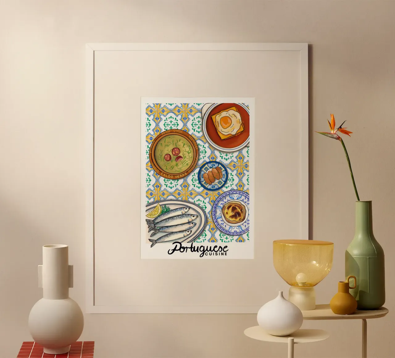 Cucina portoghese poster con telaio in legno da Claudiabrueggen