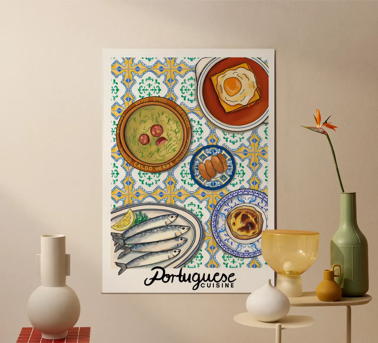 Cucina portoghese poster con telaio in legno da Claudiabrueggen
