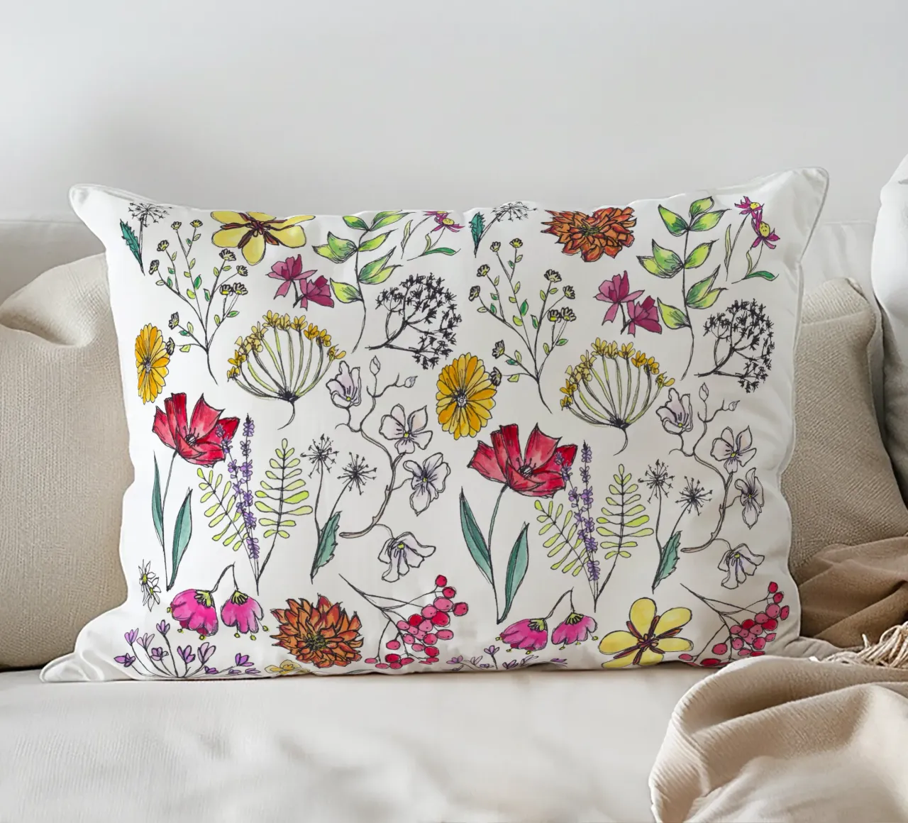 Wildblumen cuscino da Claudiabrueggen