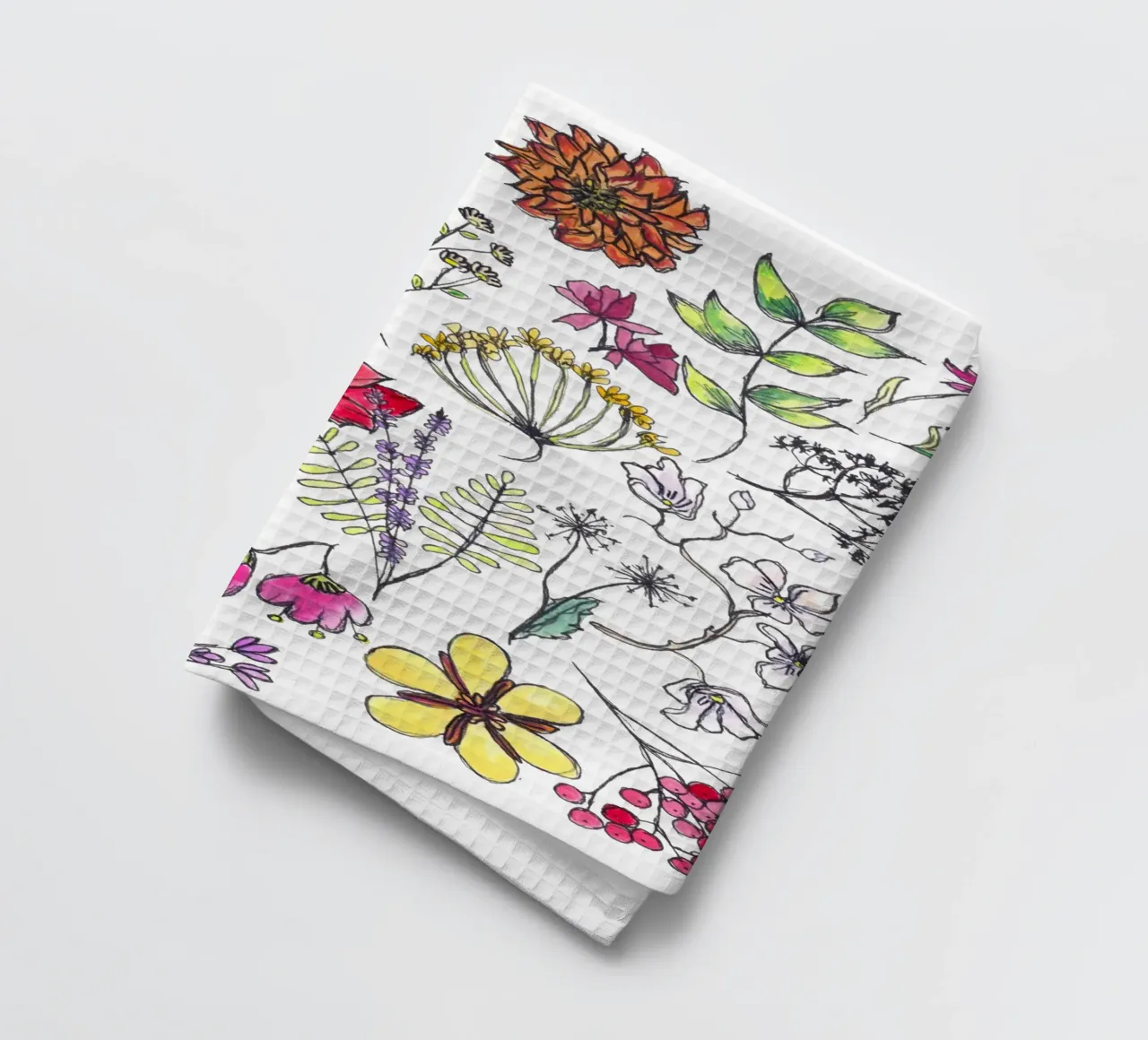 Wildblumen tea towel by Claudiabrueggen