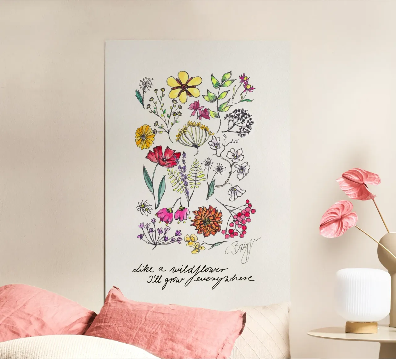 Wildblumen poster van Claudiabrueggen