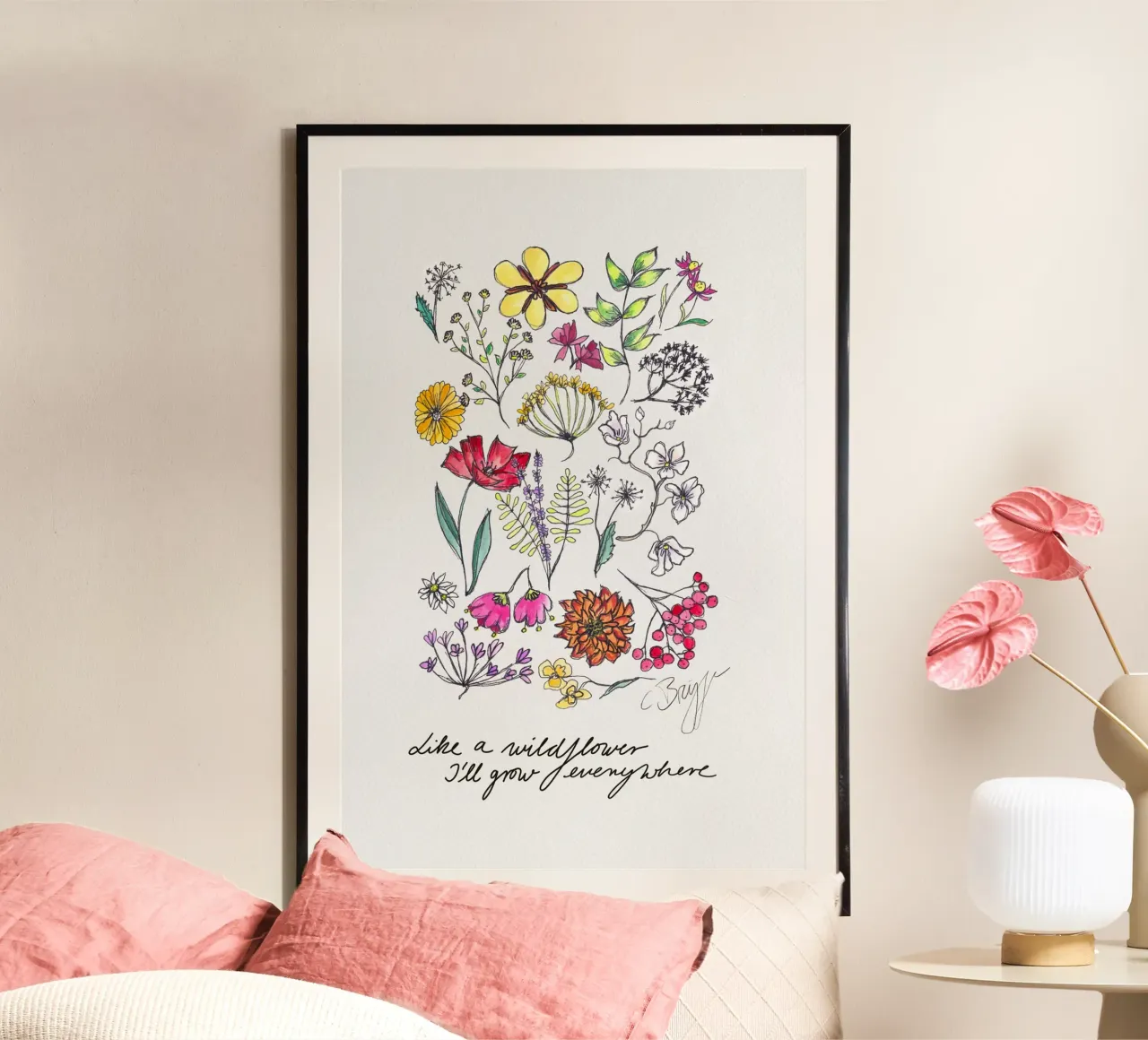 Wildblumen poster van Claudiabrueggen