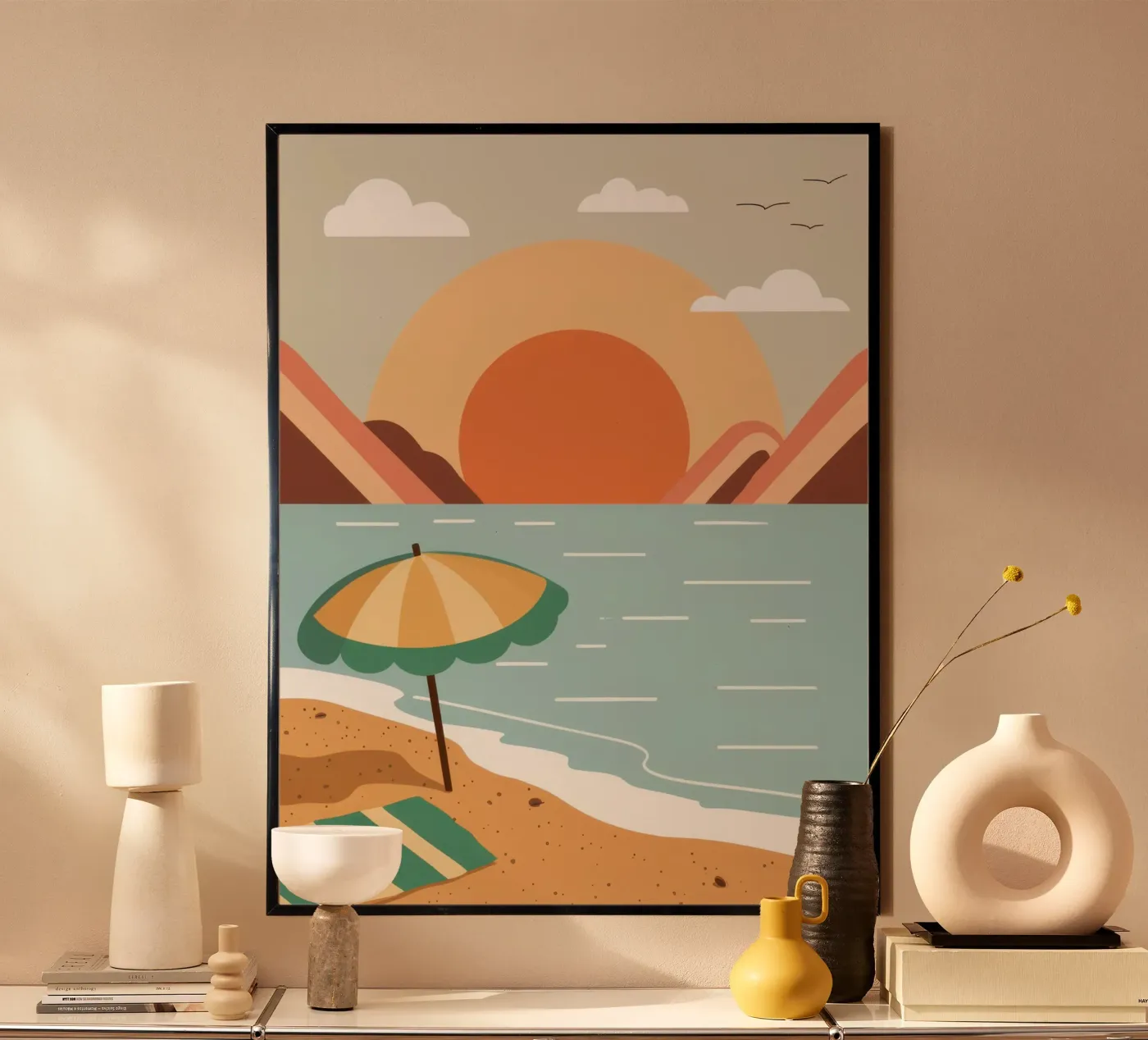 Ontsnap naar de kust poster van Luxe Brush
