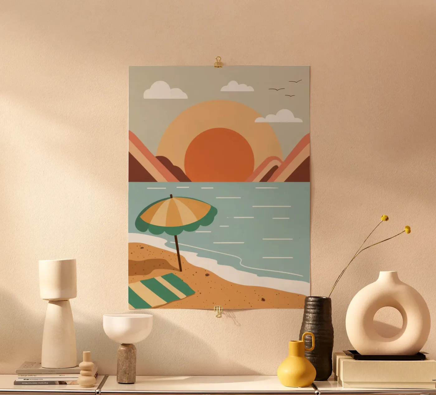 Ontsnap naar de kust poster van Luxe Brush