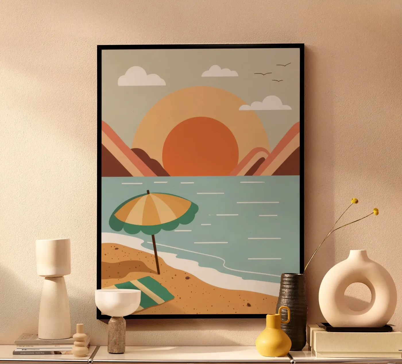 Ontsnap naar de kust poster van Luxe Brush