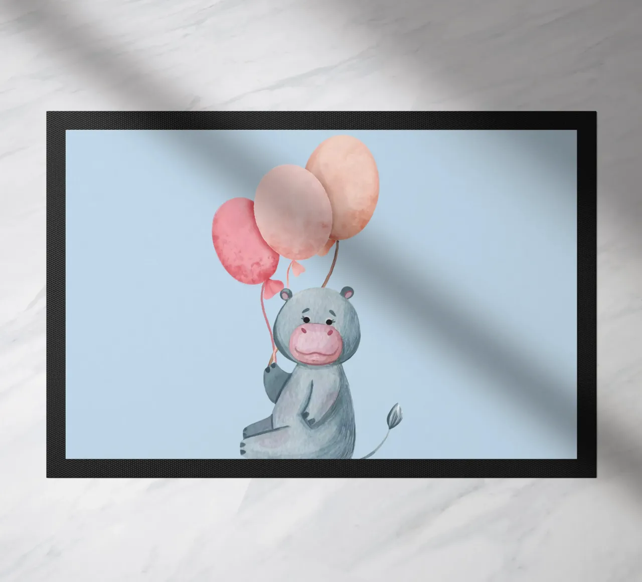 Hippopotamus doormat by Doodle Dreams Art