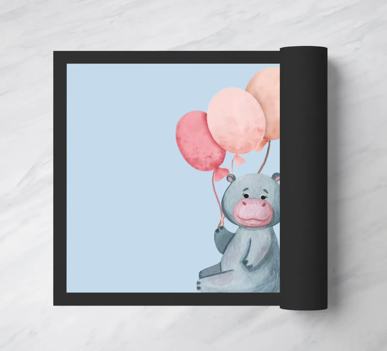 Hippopotamus doormat by Doodle Dreams Art