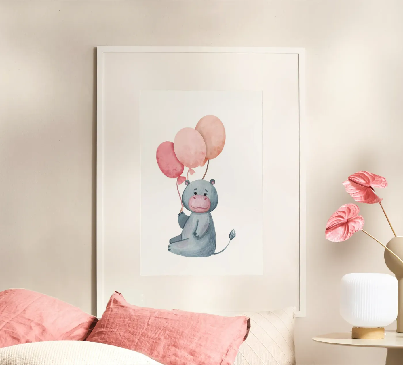 Nilpferd Poster von Doodle Dreams Art