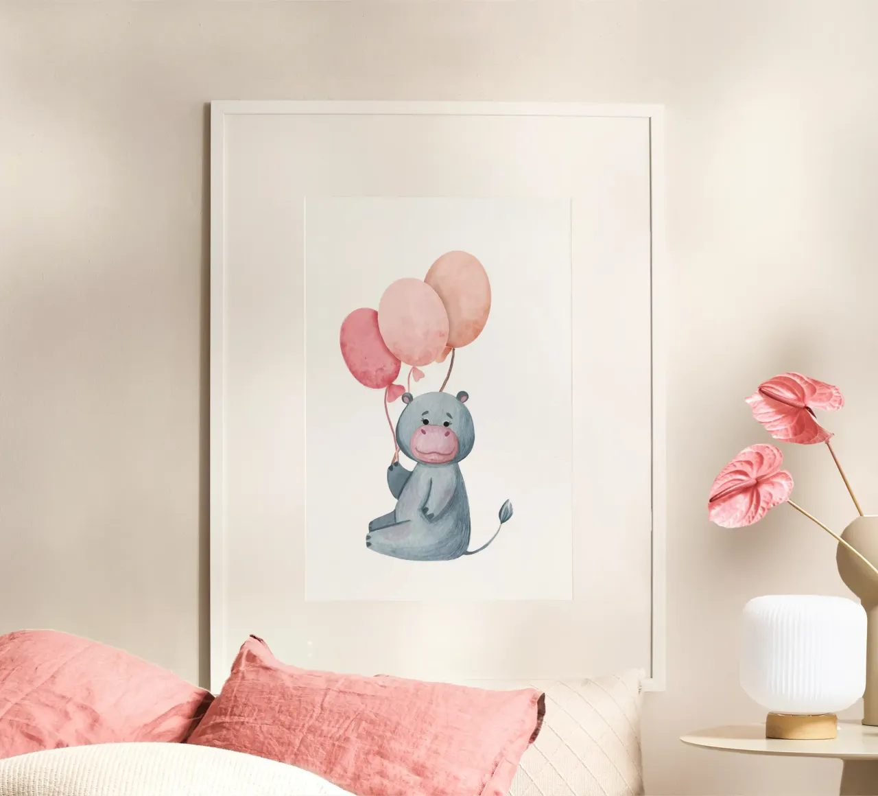 Hippopotamus poster by Doodle Dreams Art