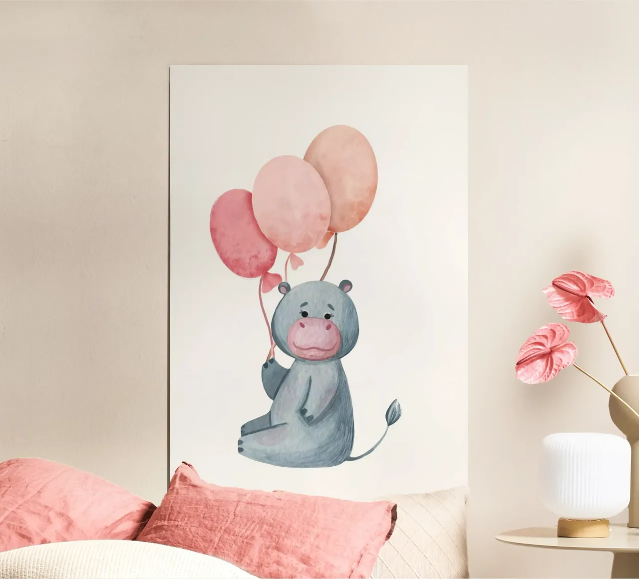 Hippopotamus poster by Doodle Dreams Art