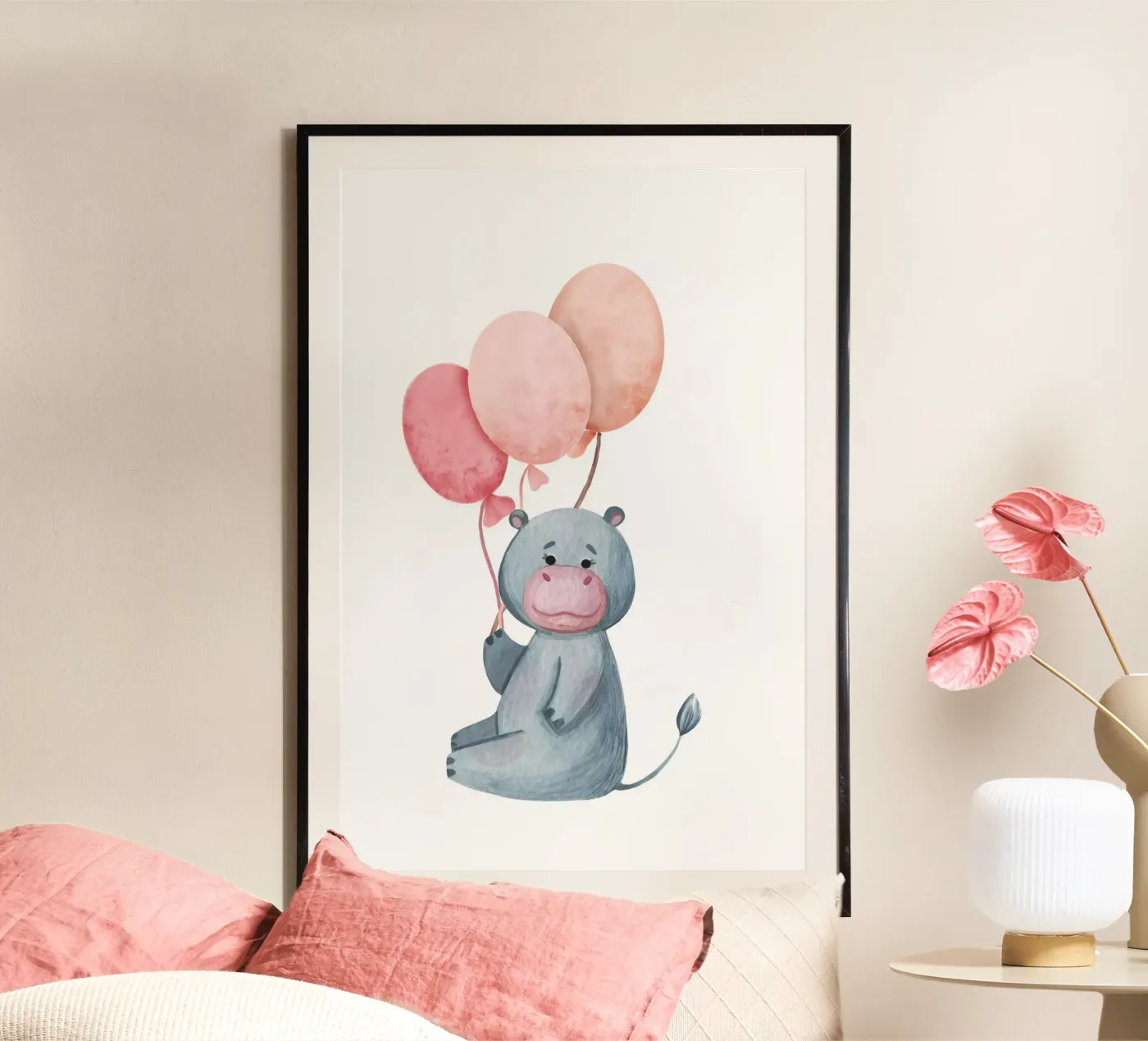 Nilpferd Poster von Doodle Dreams Art