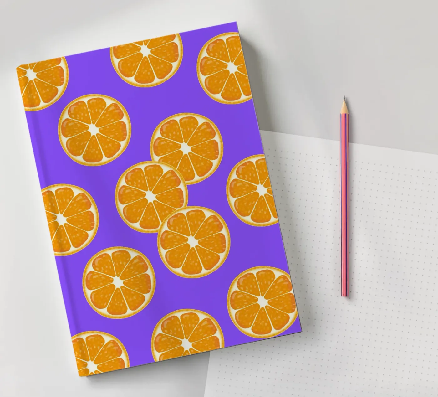 Oranges pattern quaderno da Happypatterns