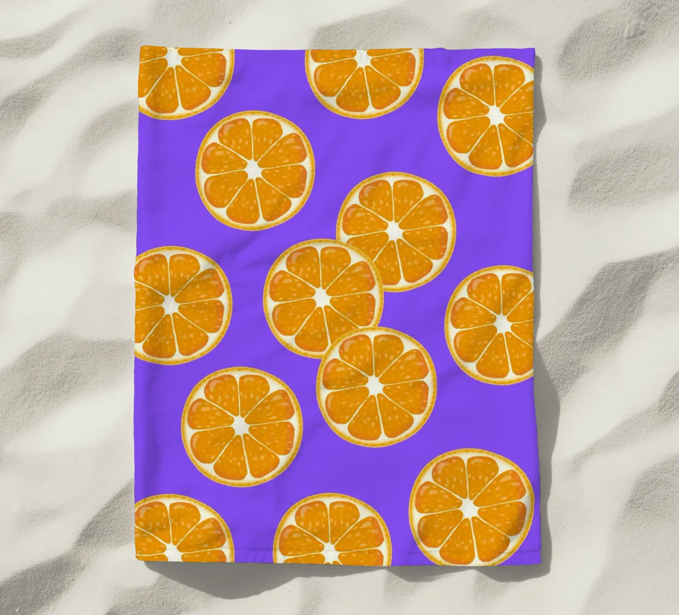 Oranges pattern strandhanddoek van Happypatterns