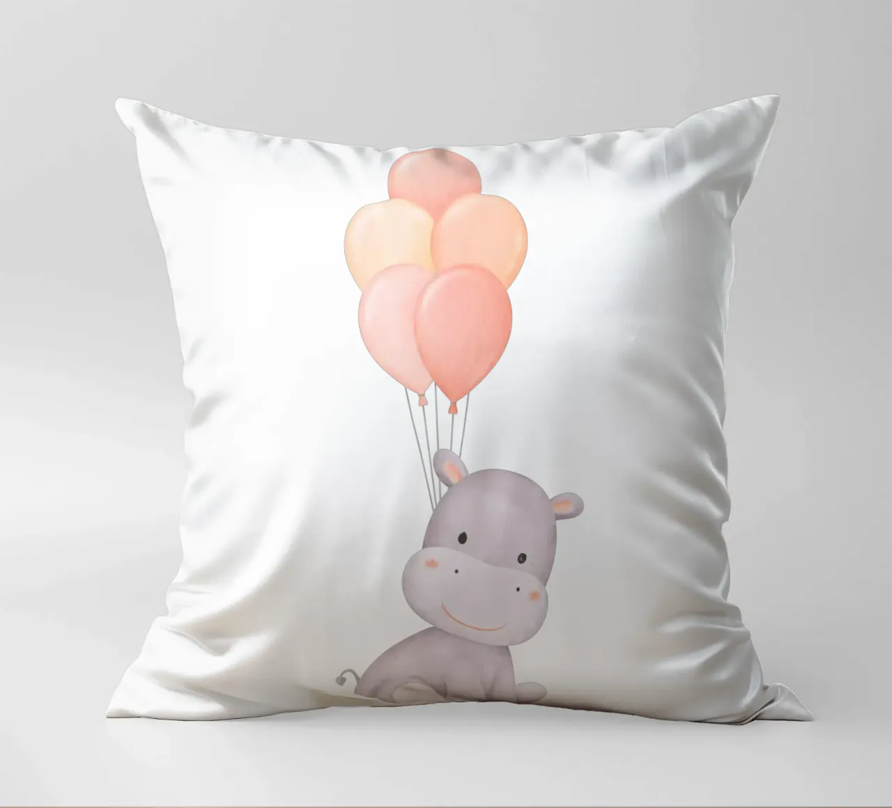 Sogno di un ippopotamo allegro cuscino da Doodle Dreams Art