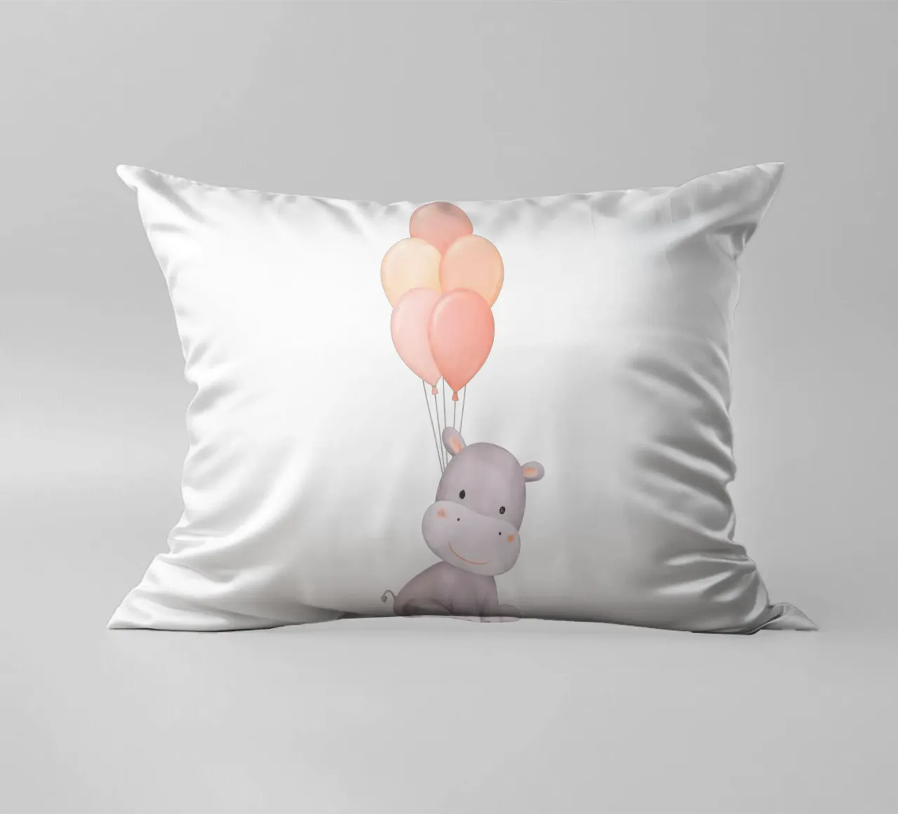 Sogno di un ippopotamo allegro cuscino da Doodle Dreams Art