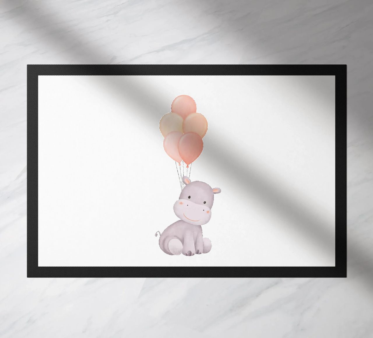 Sogno di un ippopotamo allegro zerbino da Doodle Dreams Art