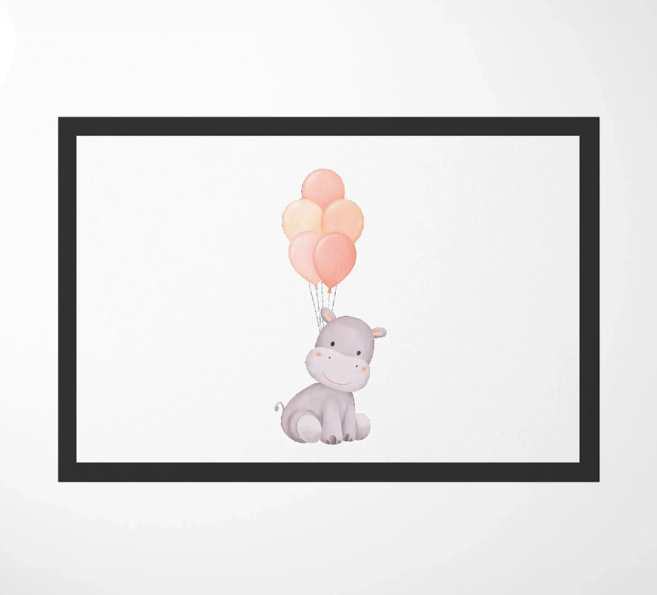 Sogno di un ippopotamo allegro zerbino da Doodle Dreams Art