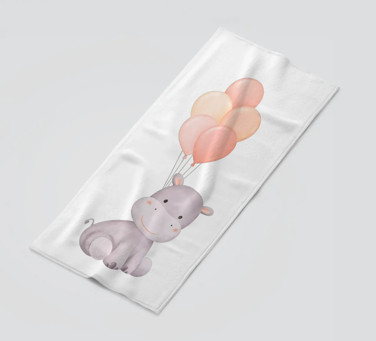 Sogno di un ippopotamo allegro telo mare da Doodle Dreams Art