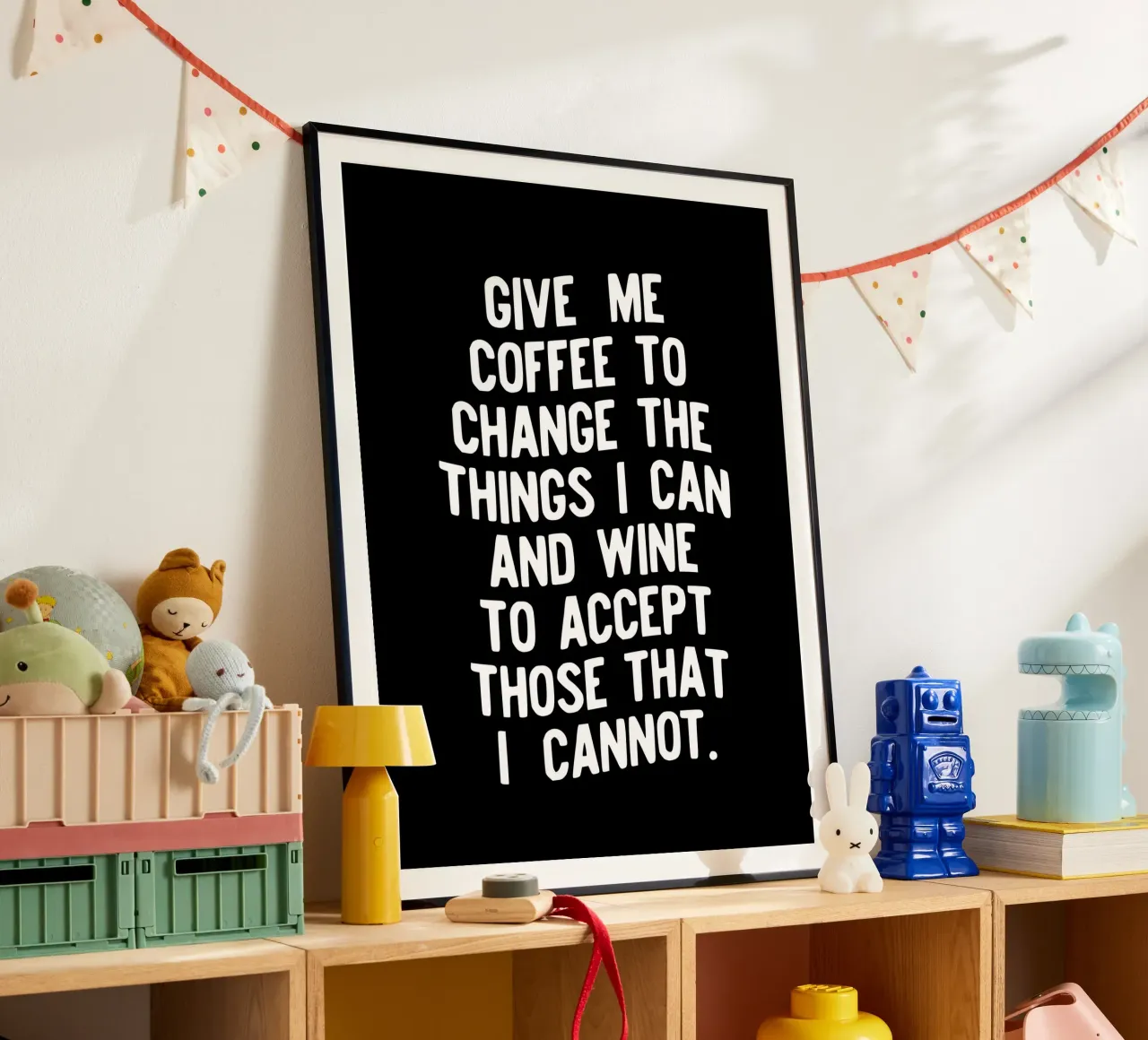 Gib mir Kaffee, um die Dinge zu ändern, die ich ändern kann Lustige Typografie Hahnemühle von THE MOTIVATED TYPE