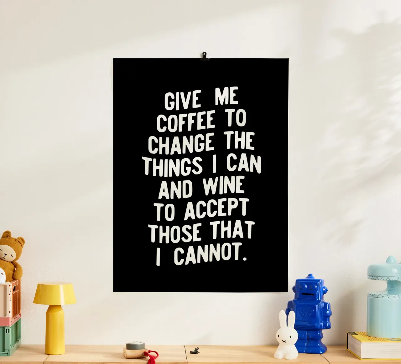Gib mir Kaffee, um die Dinge zu ändern, die ich ändern kann Lustige Typografie Hahnemühle von THE MOTIVATED TYPE