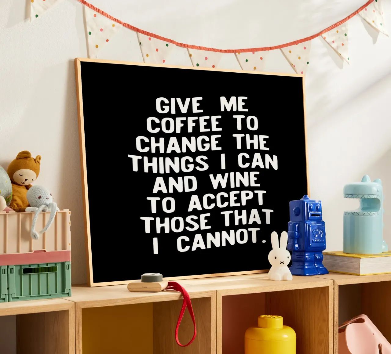 Gib mir Kaffee, um die Dinge zu ändern, die ich ändern kann Lustige Typografie Hahnemühle von THE MOTIVATED TYPE