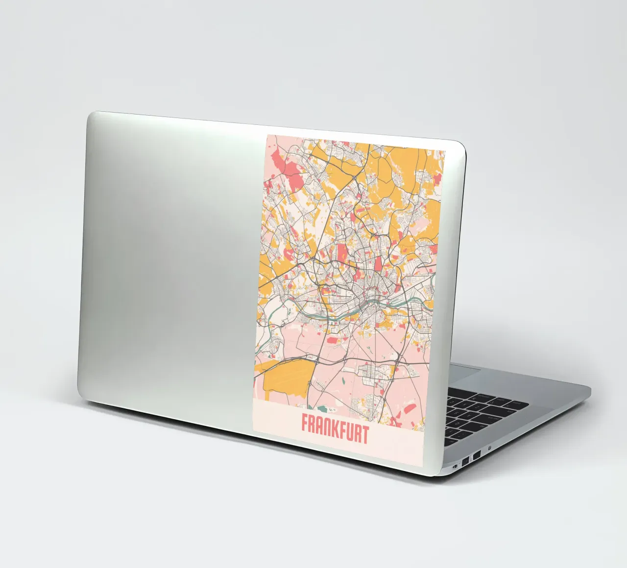 Francoforte in un colpo d'occhio - Mappa moderna della città stampata con tecnica fine art adesivo da MOOODZART