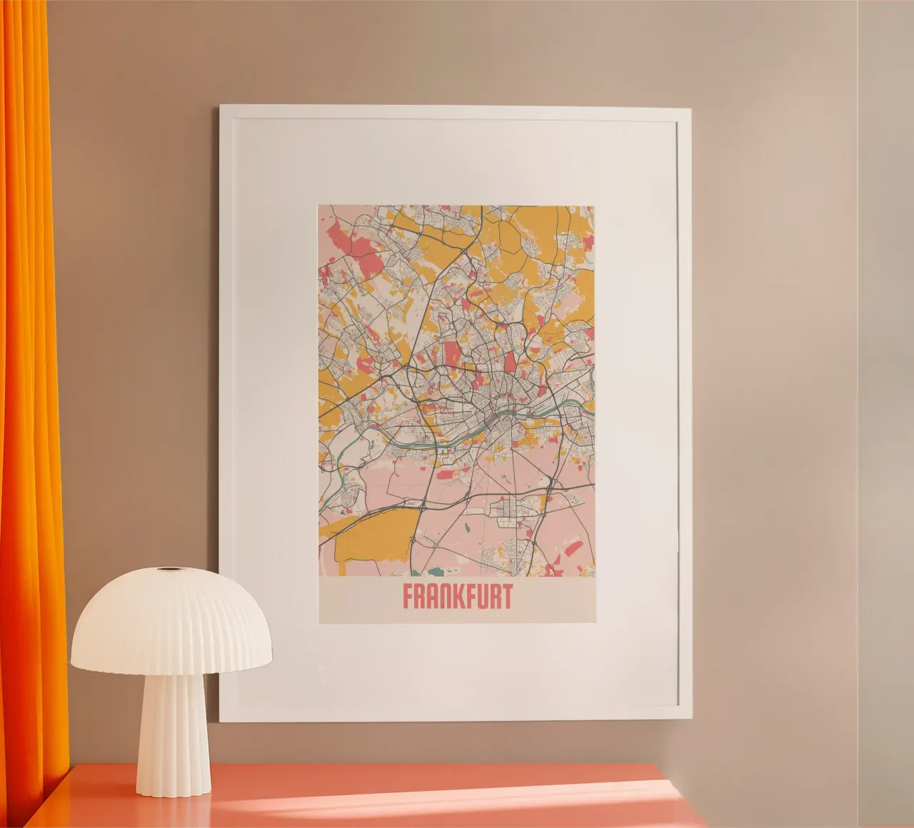 Francoforte in un colpo d'occhio - Mappa moderna della città stampata con tecnica fine art carta hahnemühle da MOOODZART