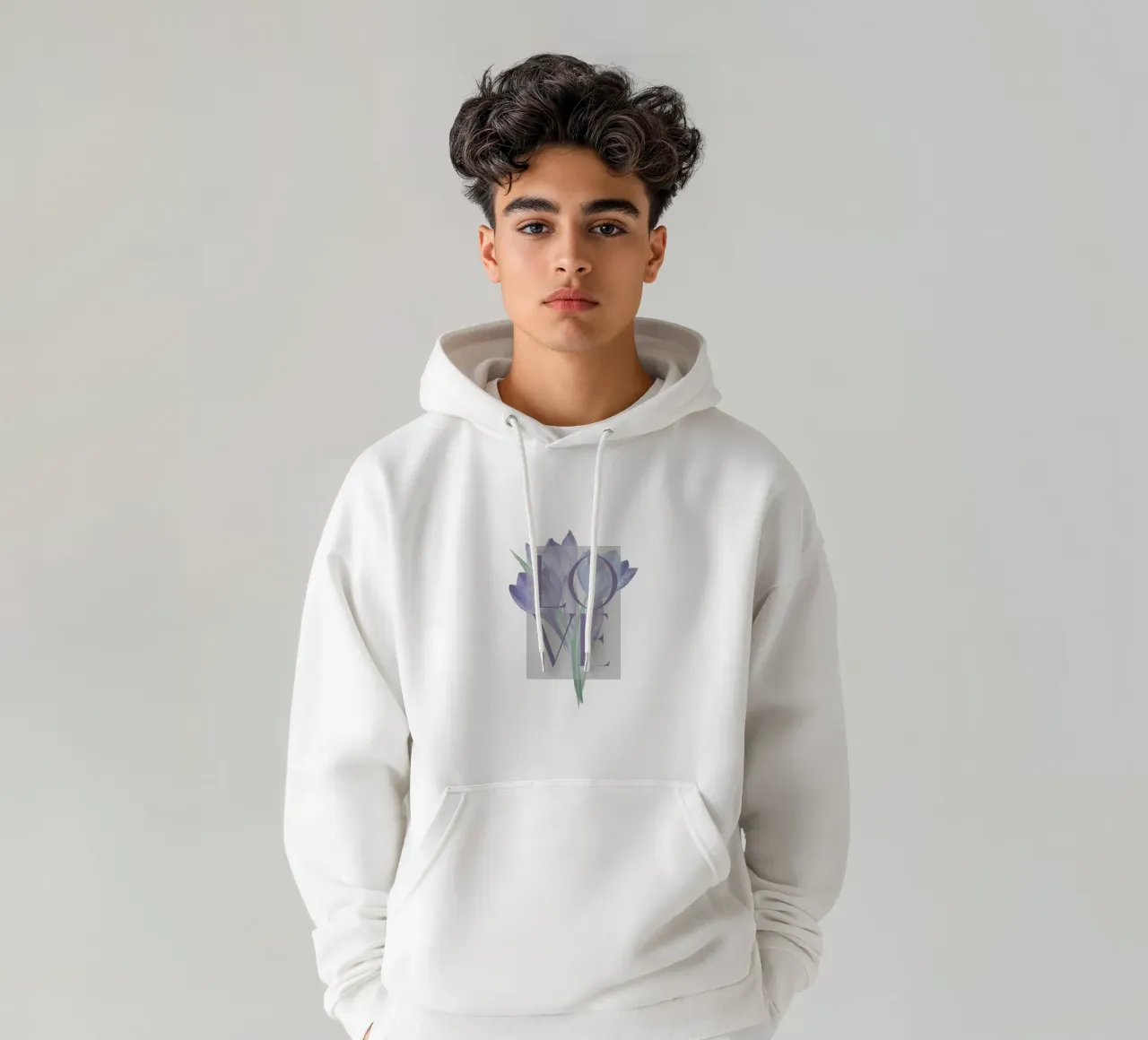 Amore in fiore felpa con cappuccio da DesignArt