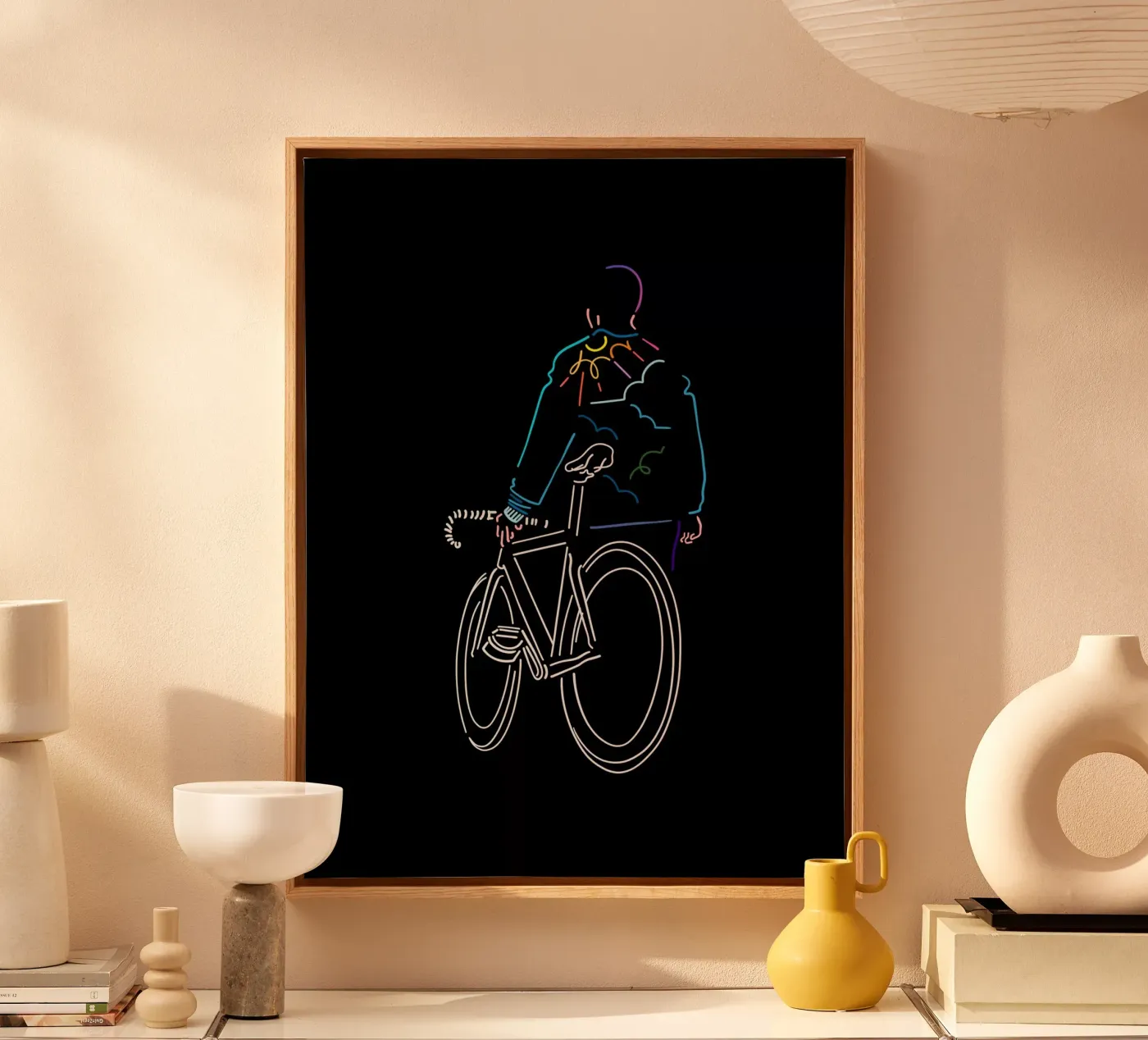 Zonsondergang canvas van The Cyclist