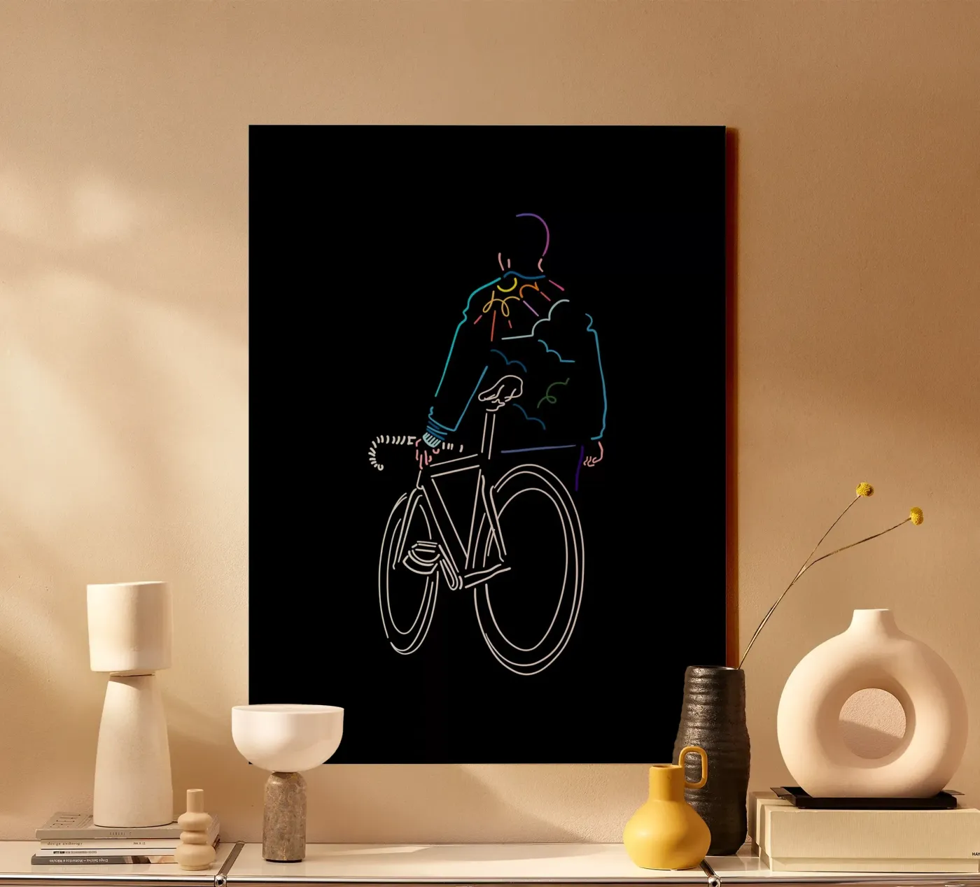 Zonsondergang canvas van The Cyclist