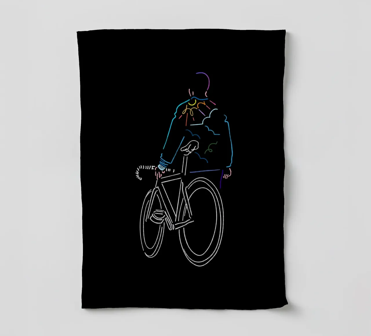 Sunset tea towel by The Cyclist