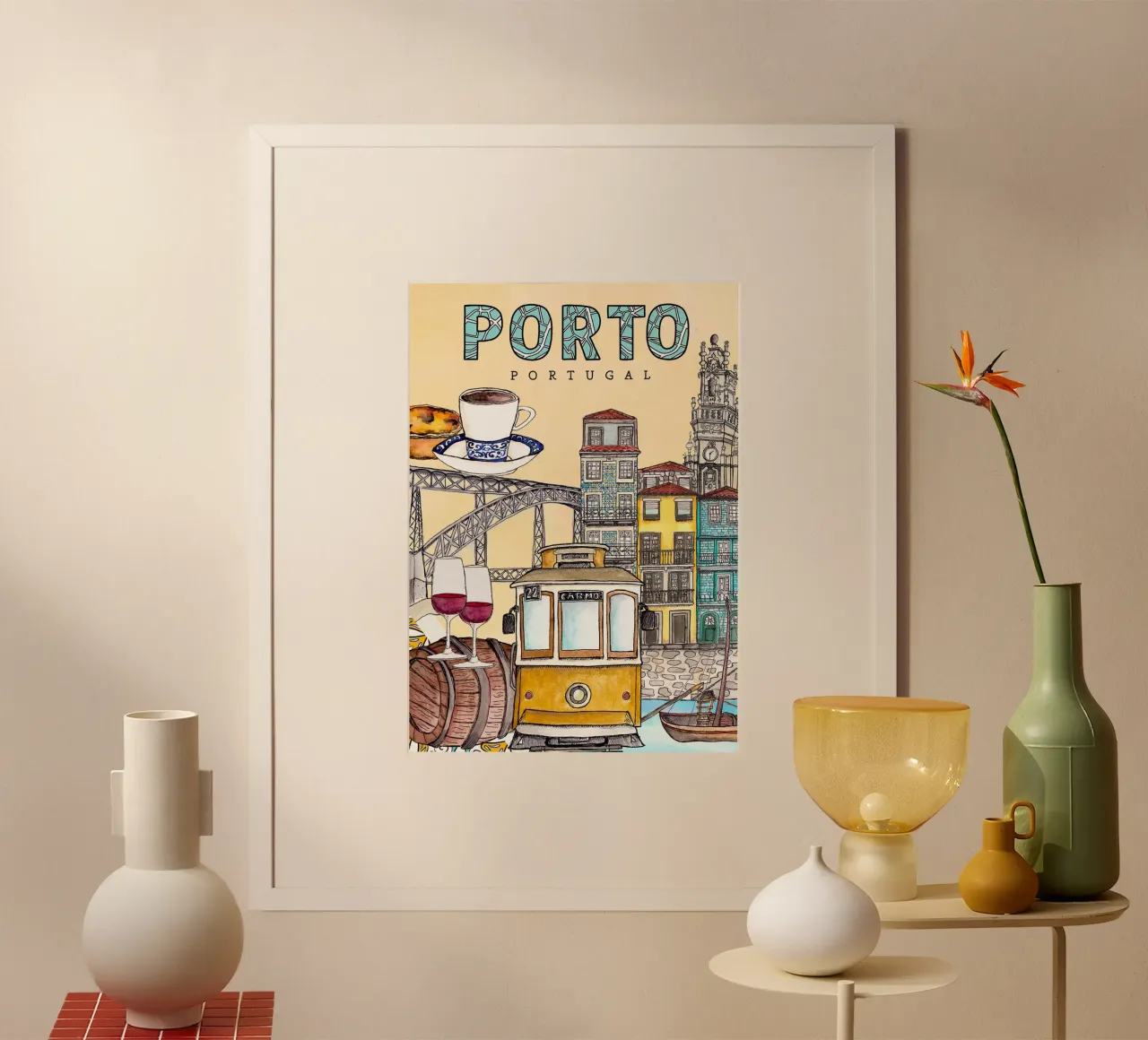 Best of Porto poster with plastic frame by Claudiabrueggen