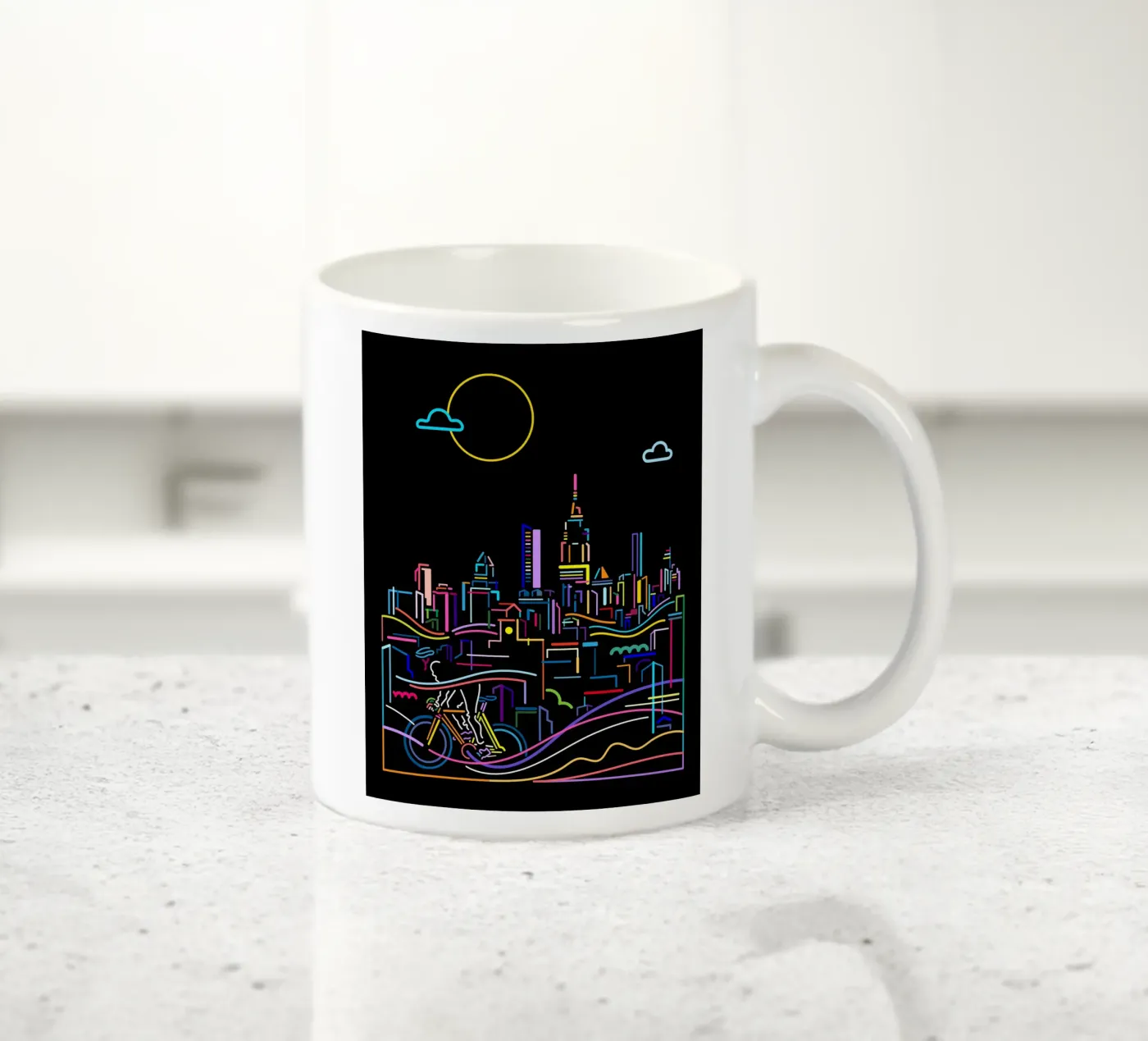 Inner city ceramic mug by The Cyclist