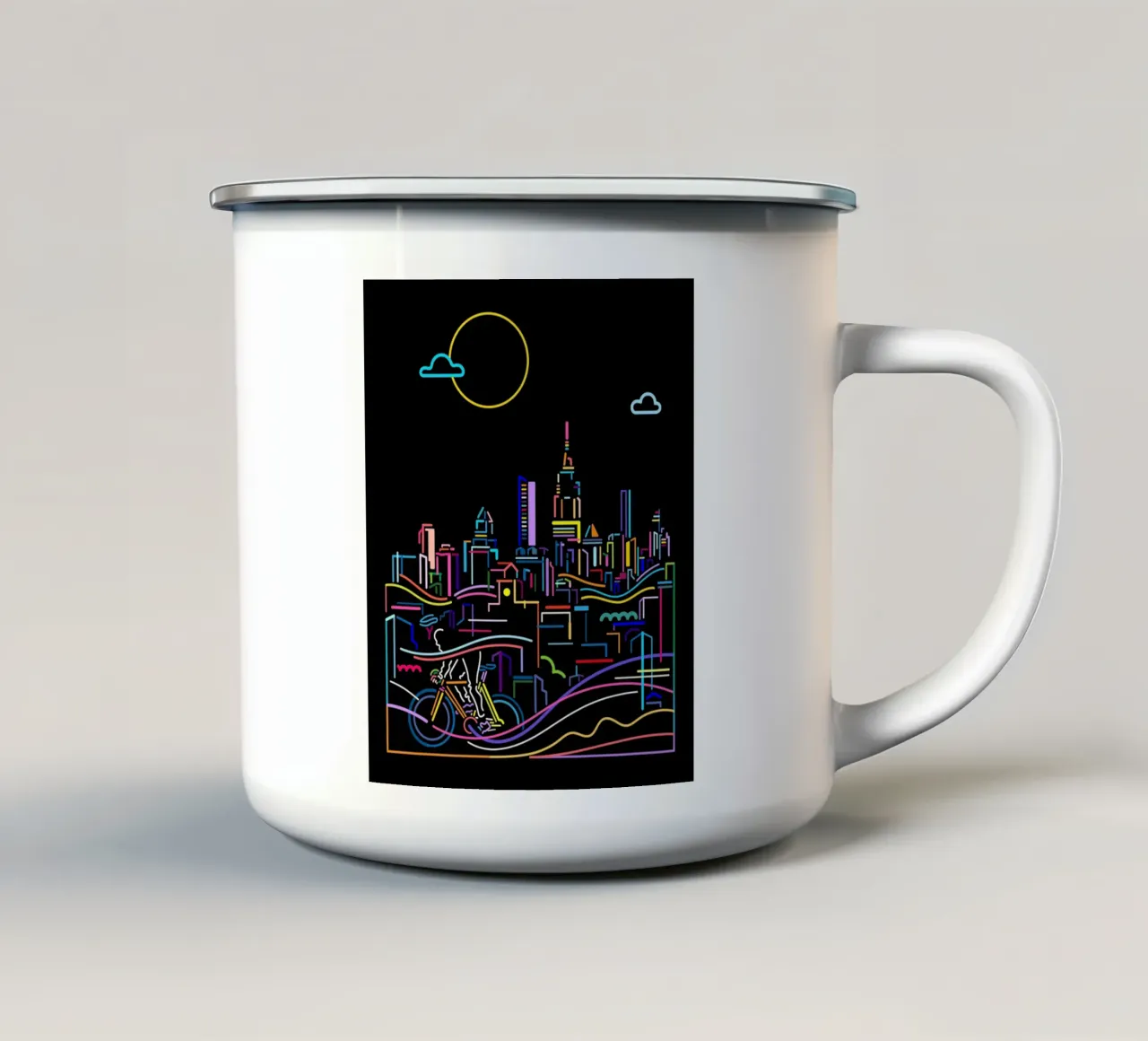 Città interna tazza in smalto da The Cyclist