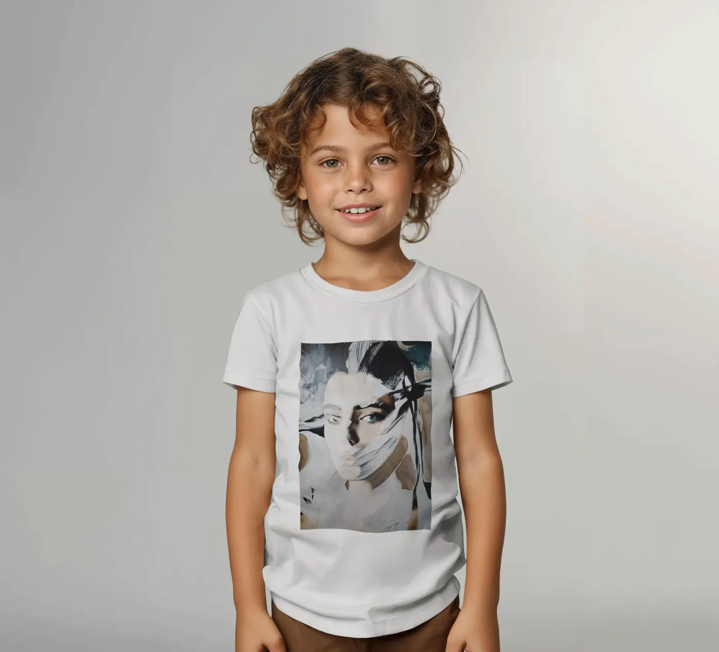 abstract portret kinder t-shirt van dada22