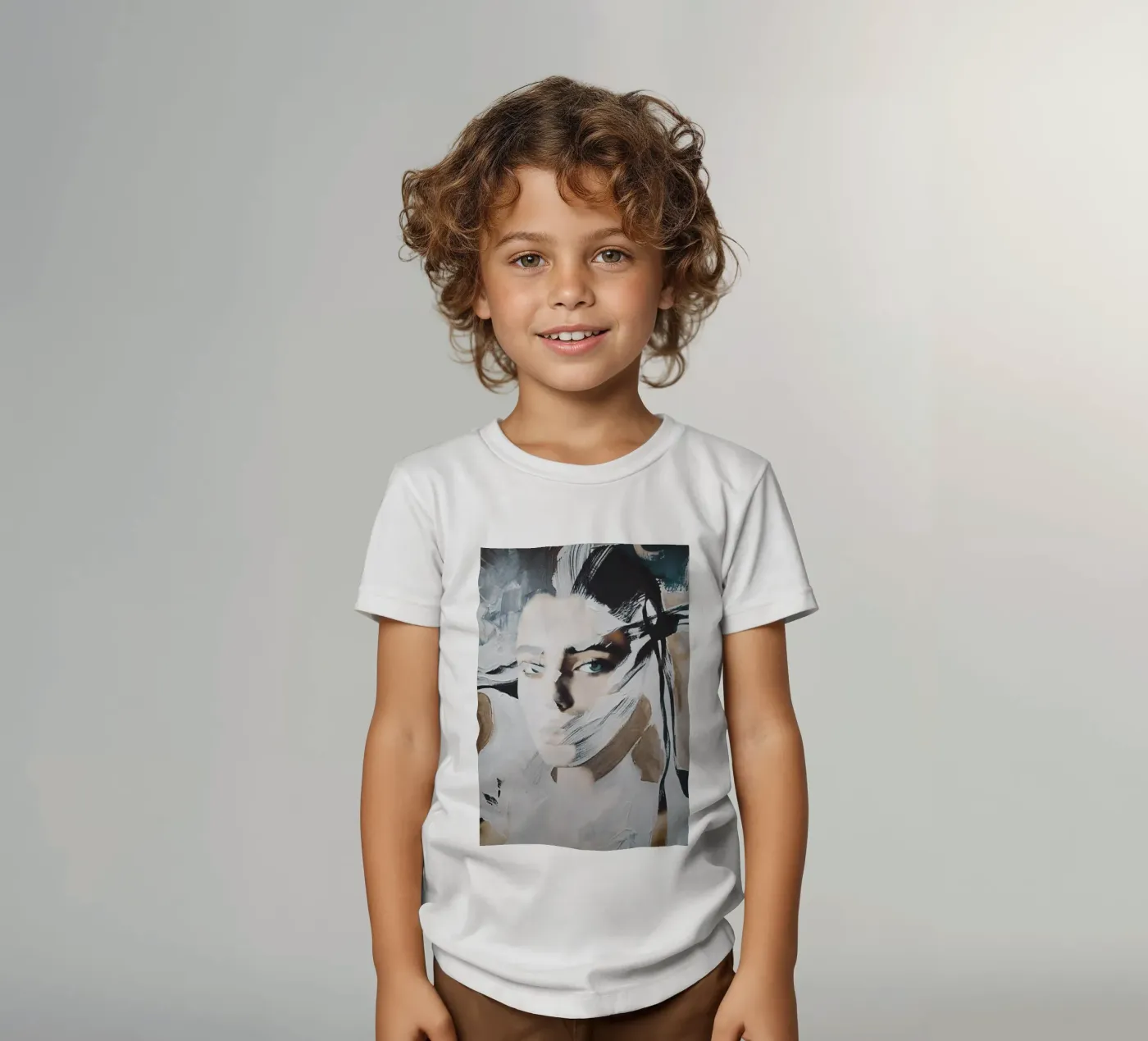 abstract portret kinder t-shirt van dada22