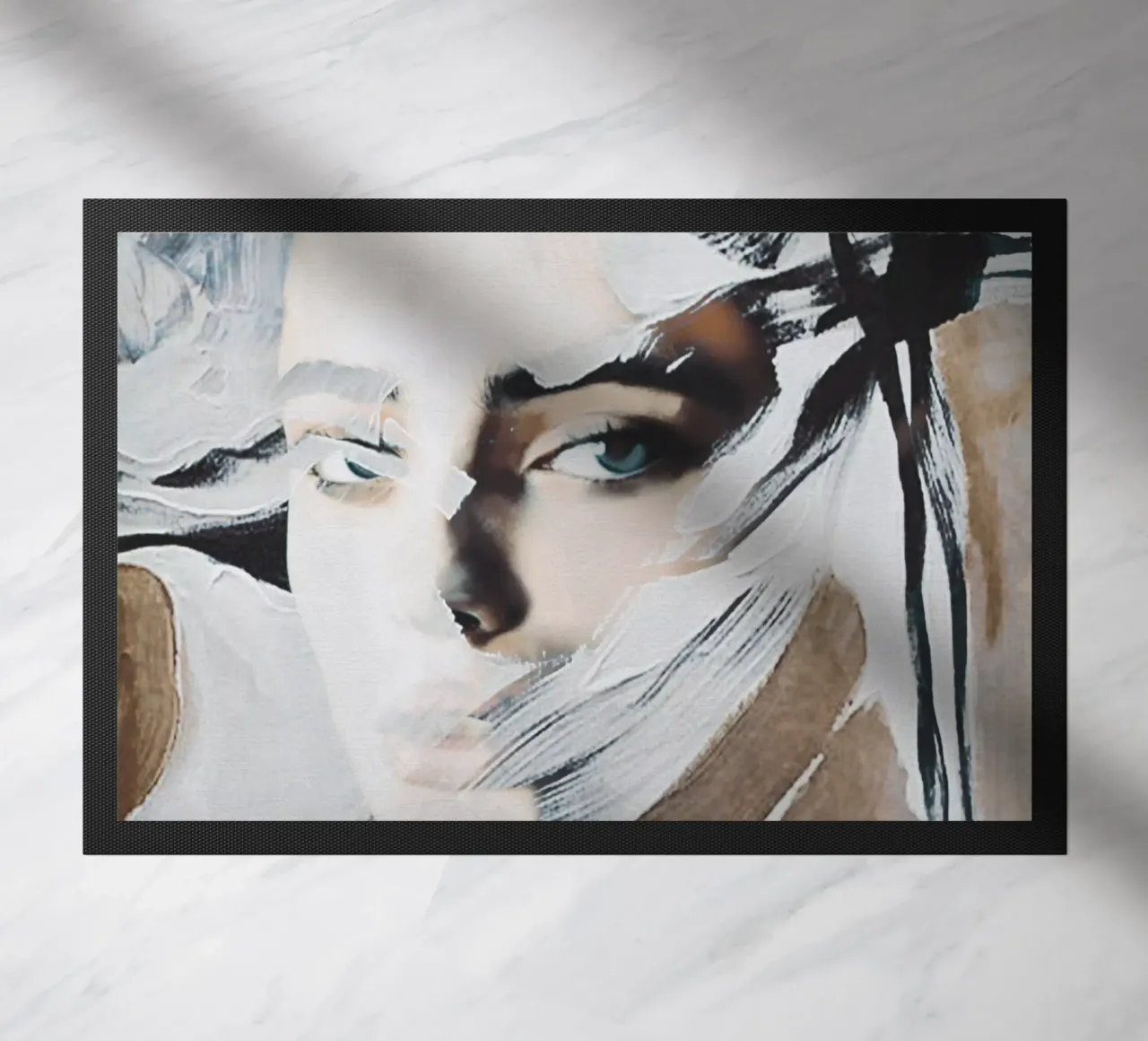 abstract portrait doormat by dada22