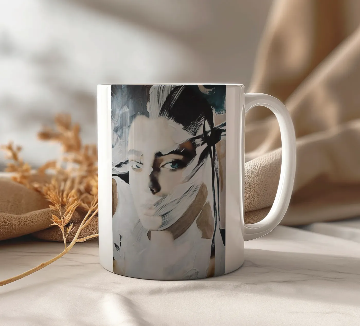 abstract portrait ceramic mug by dada22