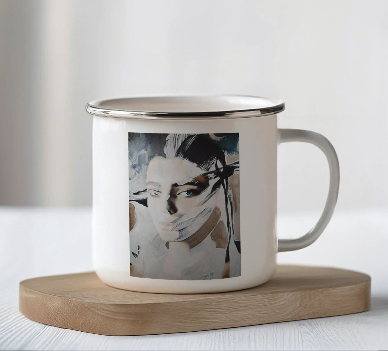 ritratto astratto tazza in smalto da dada22