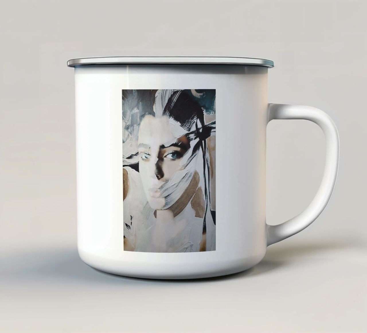 ritratto astratto tazza in smalto da dada22
