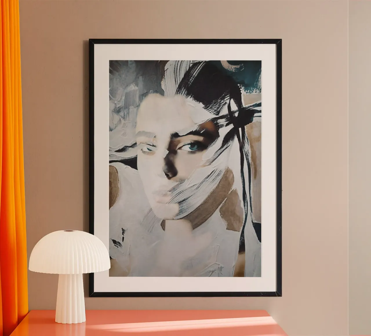 ritratto astratto poster con telaio in alluminio da dada22