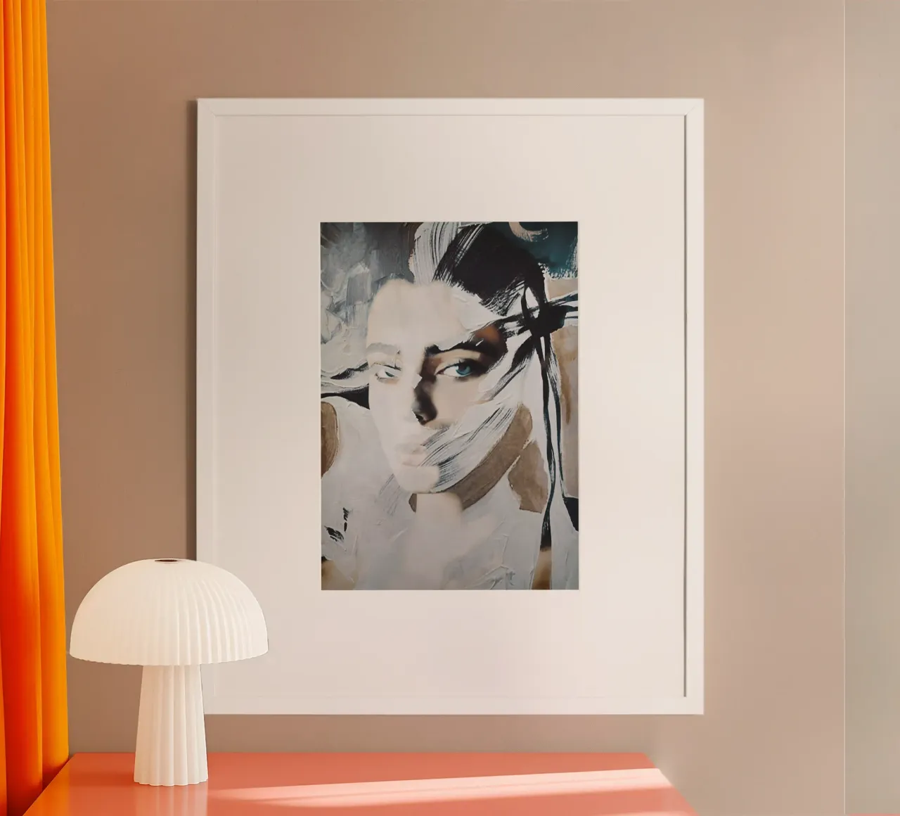 ritratto astratto poster con telaio in alluminio da dada22