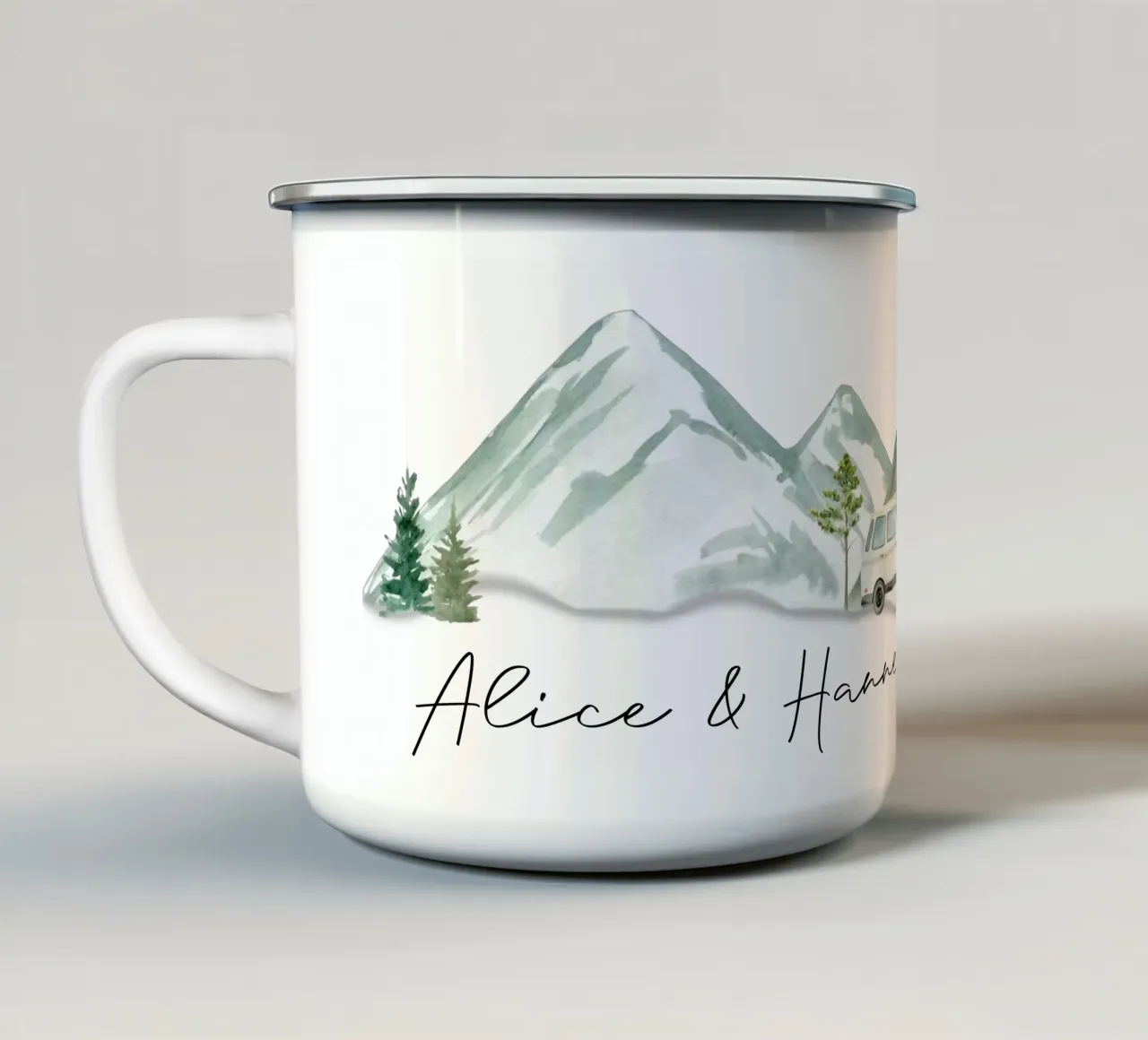 Personalisierte Emaille Tasse zur Hochzeit Camper Tasse Paar tazza in smalto da Wunderbarwir